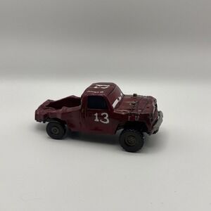 Disney Deluxe Diecastt Car Collectible Demolition Derby Red 13 - 5"